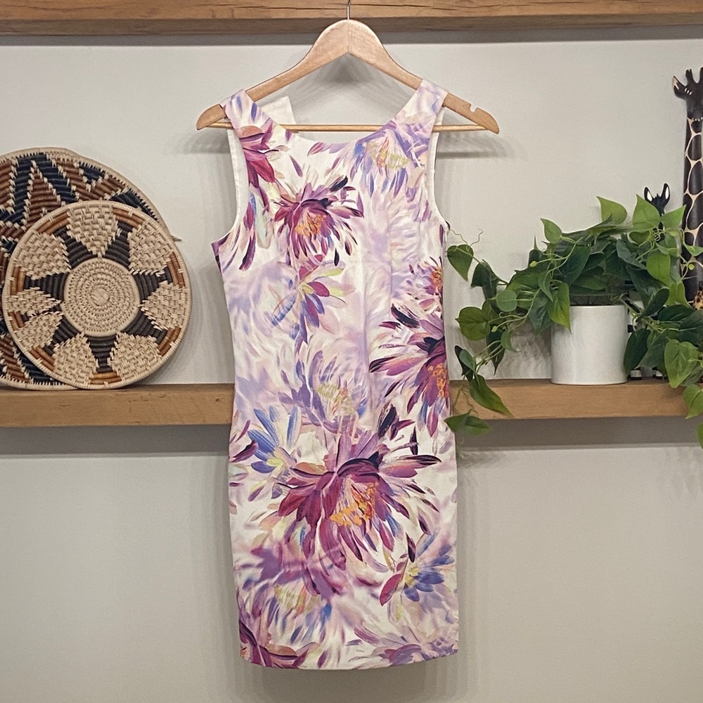 LIKE NEW Trina Turk Purple Floral Mini Dress Size 4